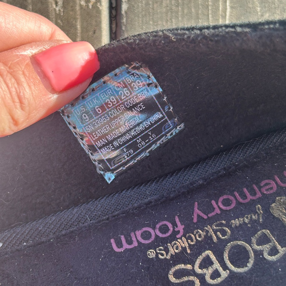 BOBS from Skechers Womens Luxe Fashion Slip-On Flats Black Suede Leather Size 9 - Picture 10 of 10